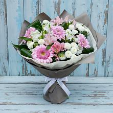 Букет цветов из:  Герберы, Альстромерии и Хризантемы #REPLACE_PRED# Дегтярске
