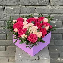 Цветочная композиция из Розы в коробке в Дегтярске