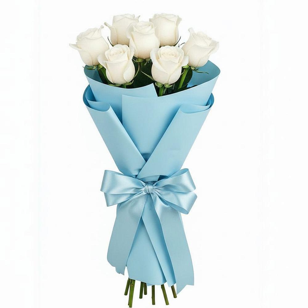 Букет 7 белых роз Проуд в Дегтярске