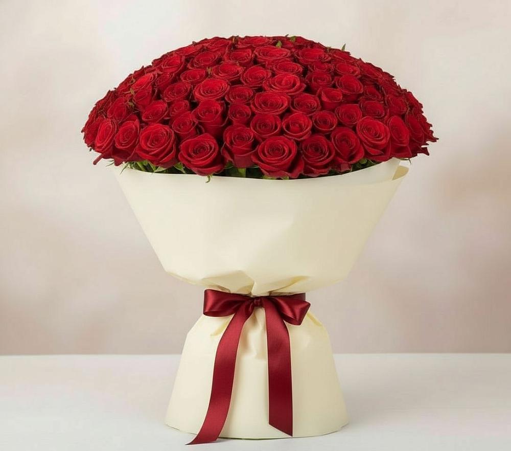 Букет 101 Красная роза Милано в Дегтярске