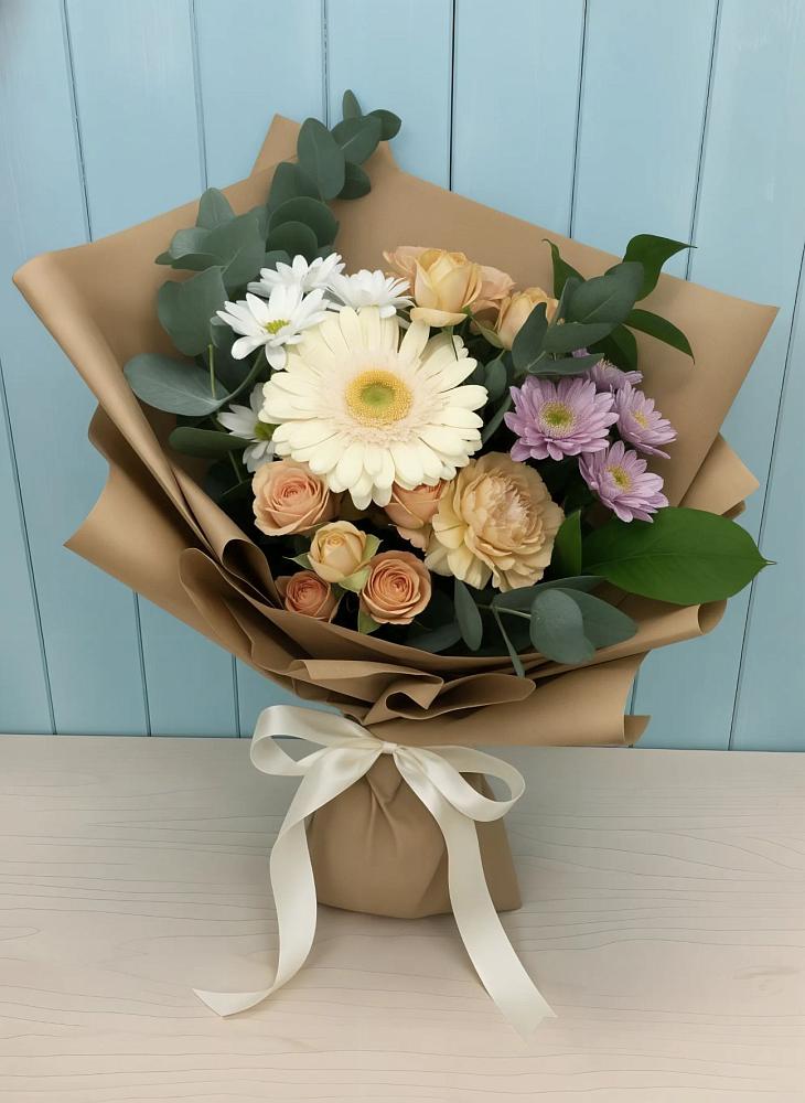 Букет цветов из: Герберы и Хризантемы в Дегтярске