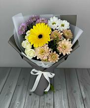 Букет цветов из:  Розы, Герберы и Хризантемы #REPLACE_PRED# Дегтярске