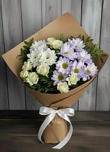 Букет цветов из:  Хризантемы и Розы #REPLACE_PRED# Дегтярске