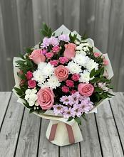 Букет цветов из:  Альстромерии, Гвоздики, Розы и Хризантемы #REPLACE_PRED# Дегтярске