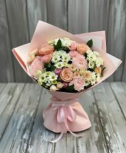 Букет цветов из:  Гвоздики, Розы и Хризантемы в Дегтярске