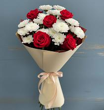 Букет цветов из:  Розы и Хризантемы в Дегтярске