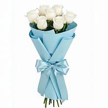 Букет 7 белых роз Проуд в Дегтярске