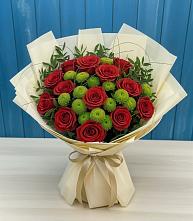 Букет цветов из:  Розы и Хризантемы в Дегтярске