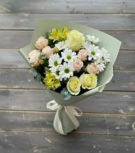 Букет цветов из:  Альстромерии, Розы и Хризантемы #REPLACE_PRED# Дегтярске