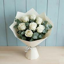 Букет Белые розы в Эвкалипте #REPLACE_PRED# Дегтярске